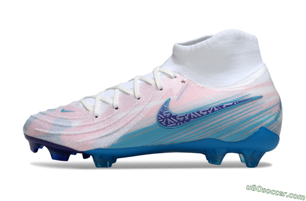 Nike Phantom Luna Elite FG Firm Ground Soccer Cleats - Pink/White/Blue 2
