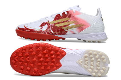Adidas F50 Pro TF Artificial Turf Soccer Shoes - White/Red/Gold