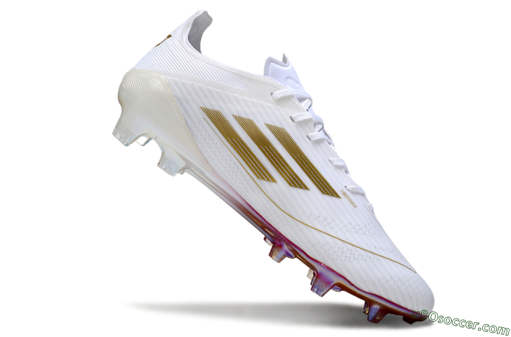 Adidas F50 Pro FG Firm Ground Soccer Cleats - White/Red/Gold 4