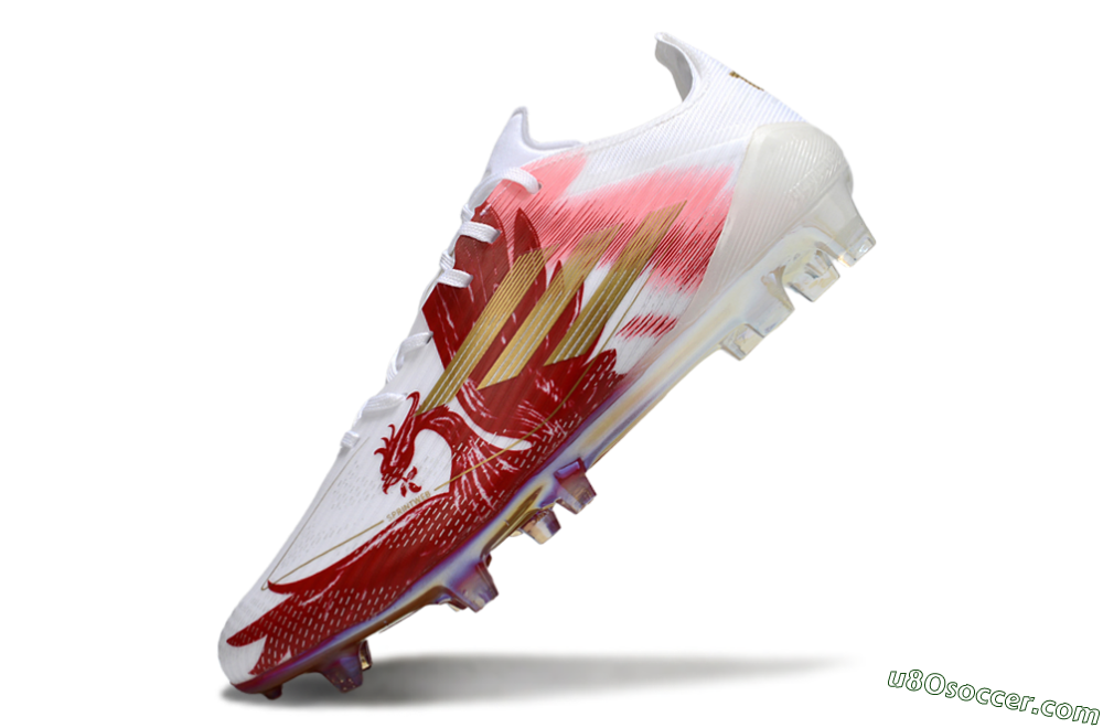 Adidas F50 Pro FG Firm Ground Soccer Cleats - White/Red/Gold 5