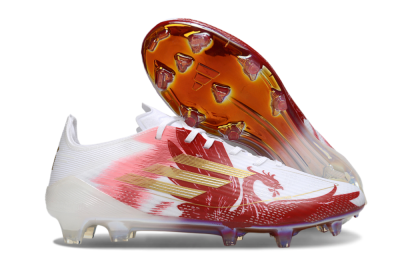 Adidas F50 Pro FG Firm Ground Soccer Cleats - White/Red/Gold