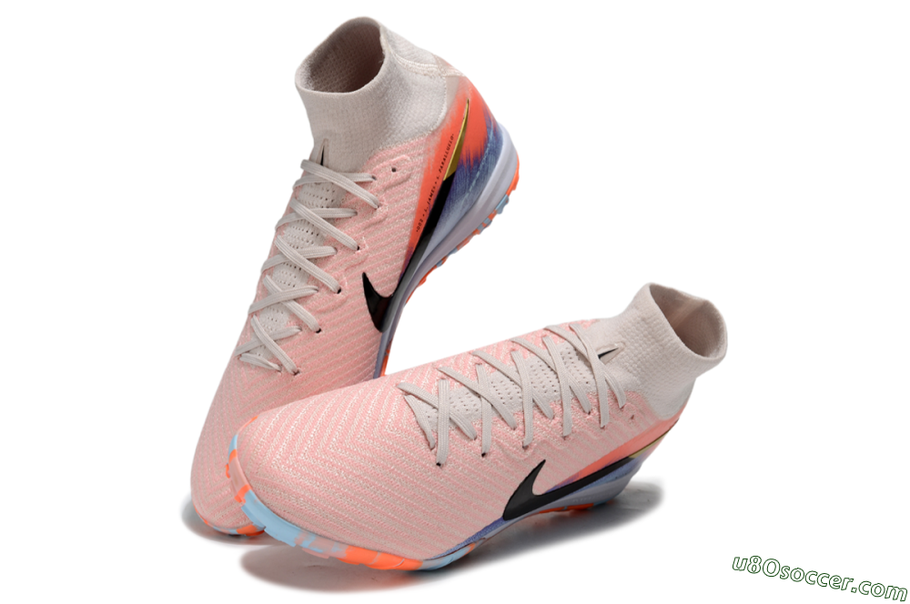 Nike Air Zoom Mercurial Superfly 10 Elite TF Artificial Turf Soccer Shoes - Pink/Red/Blue 3