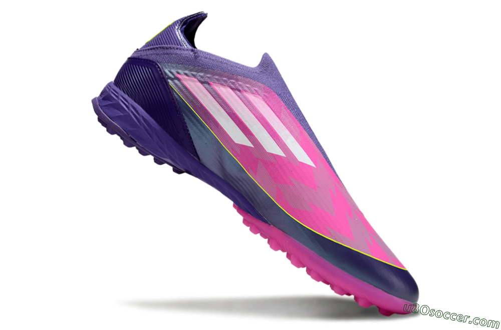 Adidas F50 Elite Laceless TF Artificial Turf Soccer Shoes - Pink/Purple/Yellow 5