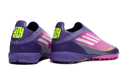 Adidas F50 Elite Laceless TF Artificial Turf Soccer Shoes - Pink/Purple/Yellow