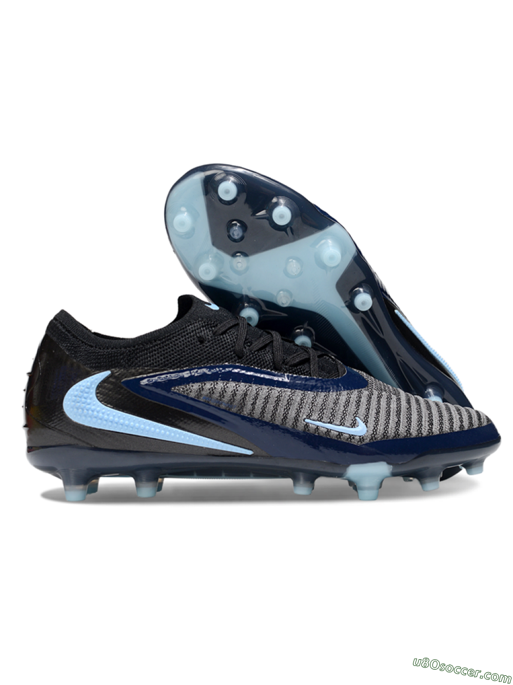 Nike Phantom 6 Low Elite AG Artificial Grass Soccer Cleats - Grey/Black/Jade 1