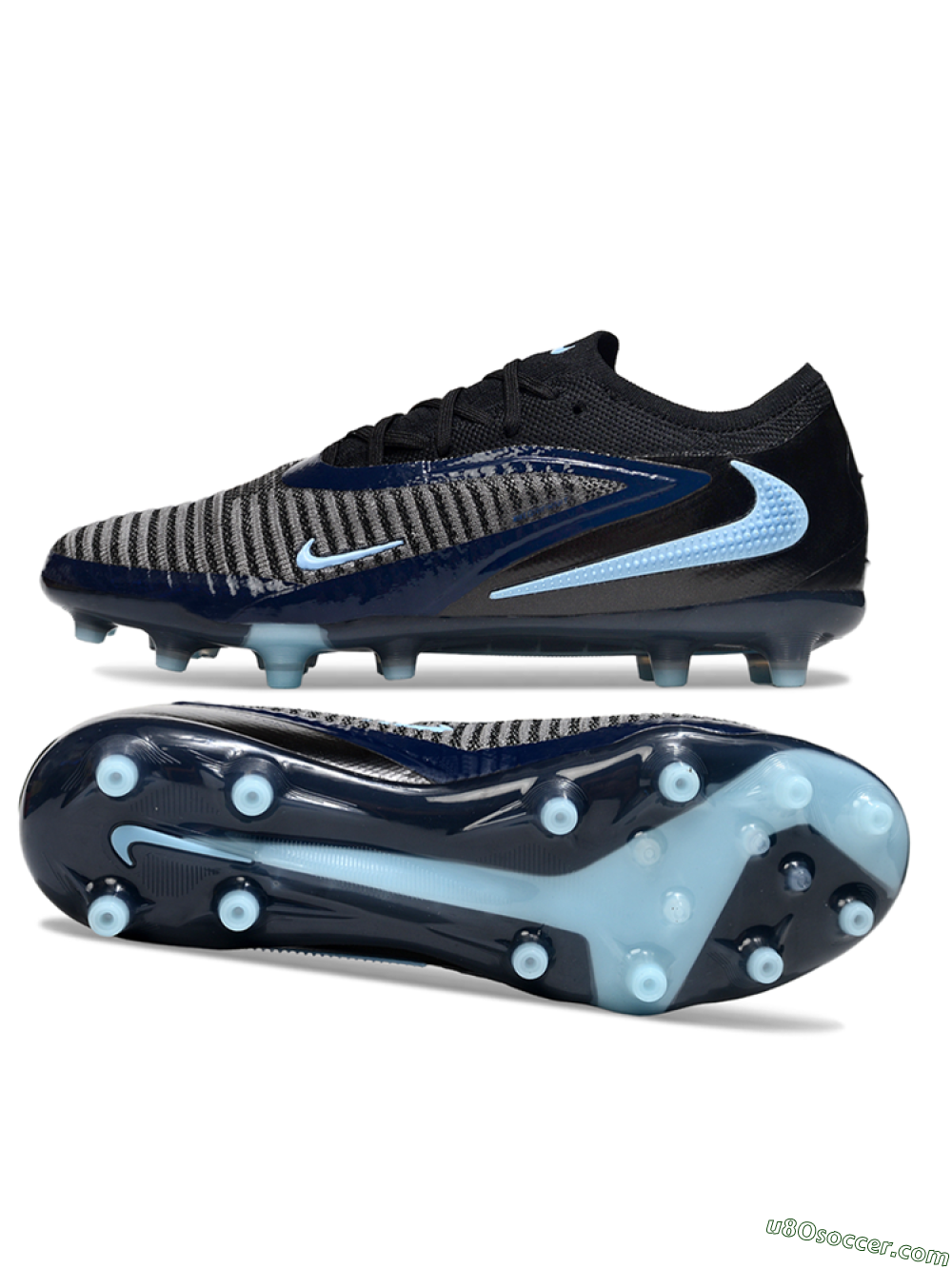Nike Phantom 6 Low Elite AG Artificial Grass Soccer Cleats - Grey/Black/Jade 0