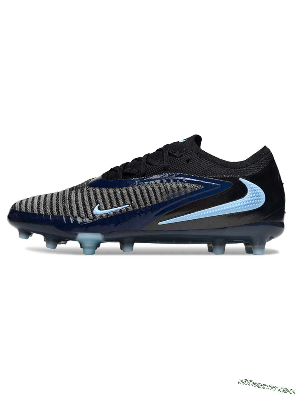Nike Phantom 6 Low Elite AG Artificial Grass Soccer Cleats - Grey/Black/Jade 2