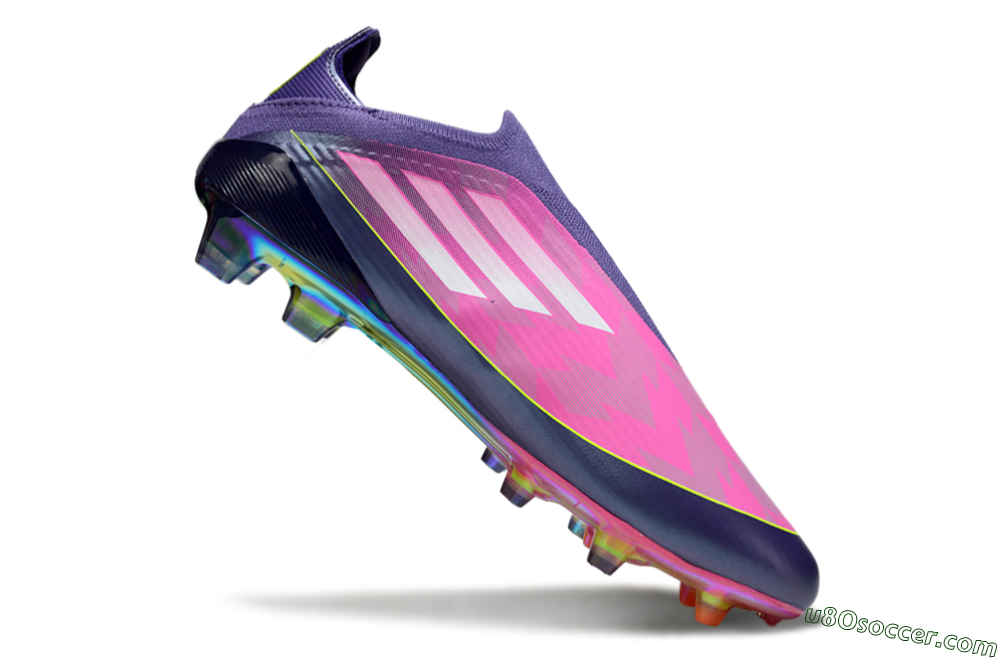 Adidas F50 Elite Laceless FG Firm Ground Soccer Cleats - Pink/Purple/Yellow 5