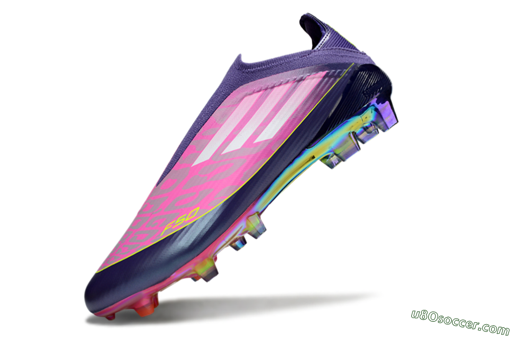 Adidas F50 Elite Laceless FG Firm Ground Soccer Cleats - Pink/Purple/Yellow 6