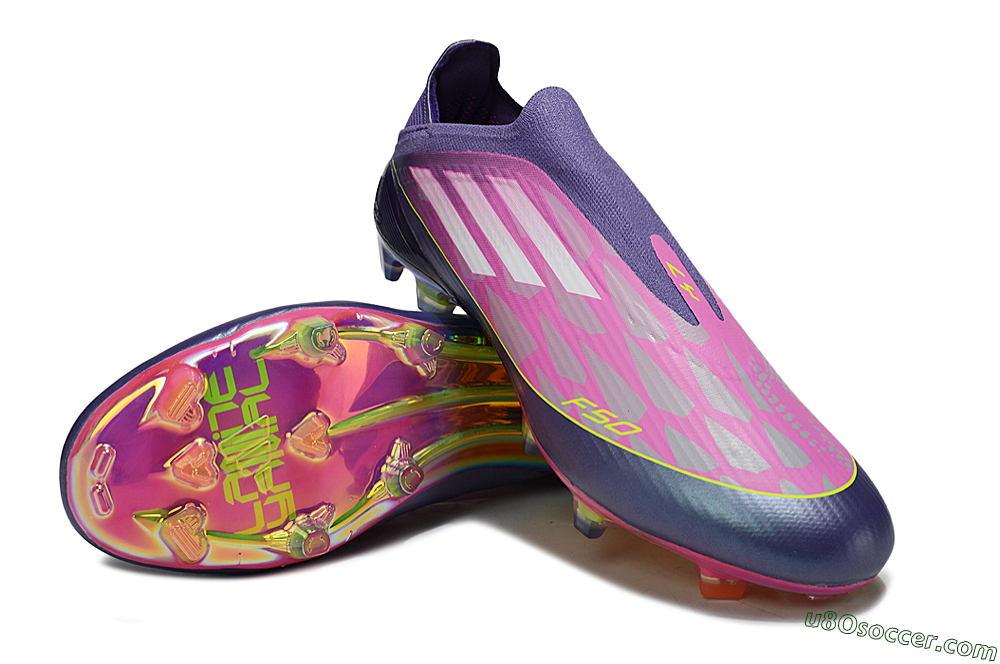 Adidas F50 Elite Laceless FG Firm Ground Soccer Cleats - Pink/Purple/Yellow 4