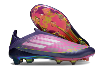 Adidas F50 Elite Laceless FG Firm Ground Soccer Cleats - Pink/Purple/Yellow