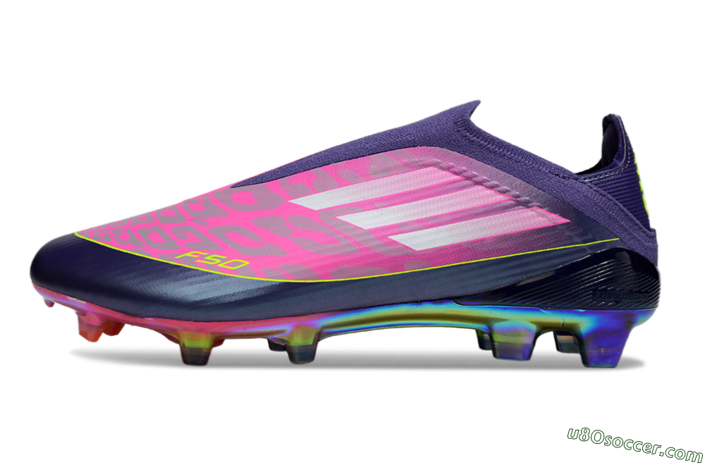 Adidas F50 Elite Laceless FG Firm Ground Soccer Cleats - Pink/Purple/Yellow 2