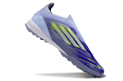 Adidas F50 Elite Laceless TF Artificial Turf Soccer Shoes - Blue/Yellow/Silver