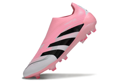 Adidas Predator 25 Elite Laceless FG Firm Ground Soccer Cleats - Pink/White/Black
