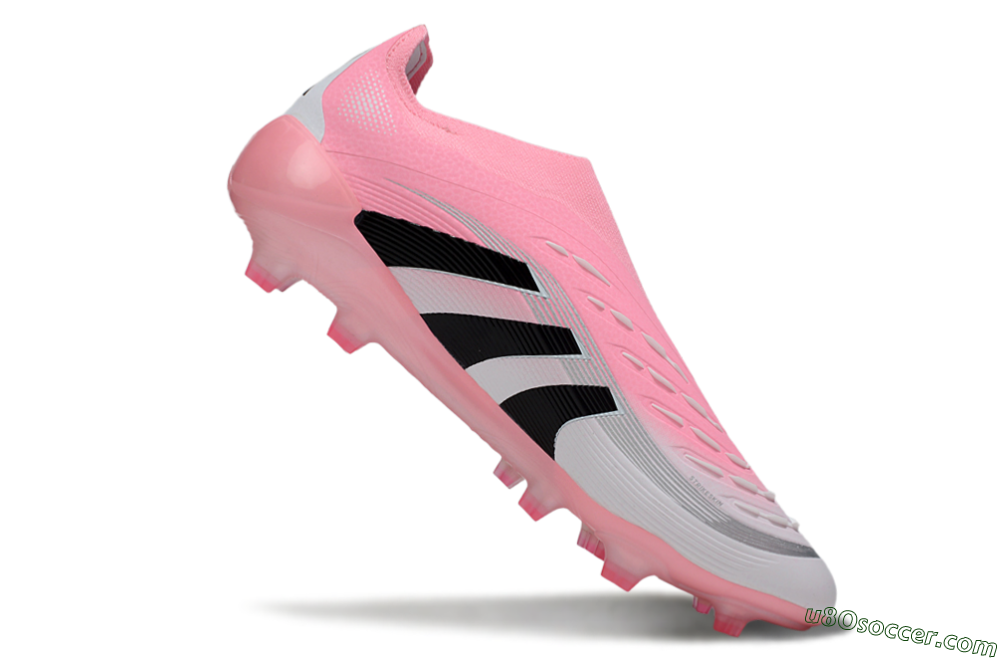 Adidas Predator 25 Elite Laceless FG Firm Ground Soccer Cleats - Pink/White/Black 4