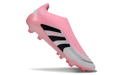 Adidas Predator 25 Elite Laceless FG Firm Ground Soccer Cleats - Pink/White/Black