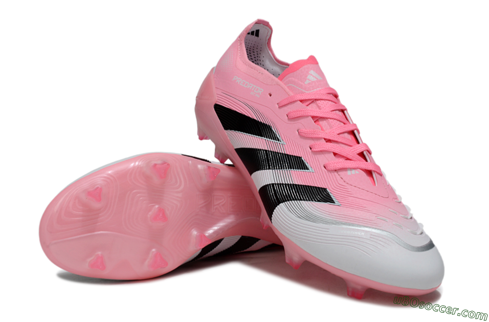 Adidas Predator 25 Elite FG Firm Ground Soccer Cleats - Pink/White/Black 3