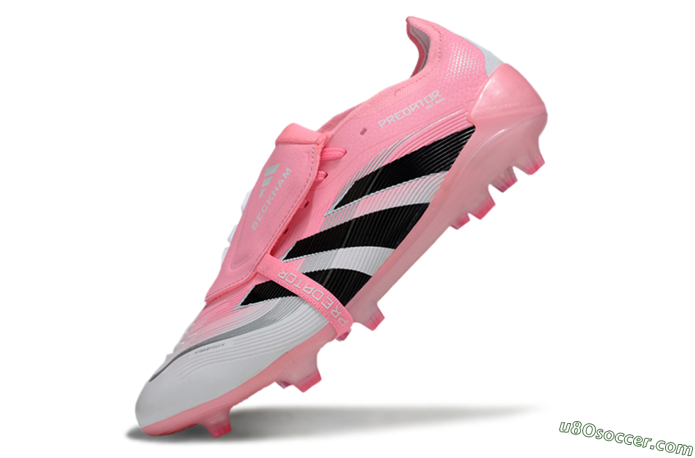 Adidas Predator 25 Foldover Tongue FG Firm Ground Soccer Cleats - Pink/White/Black 5