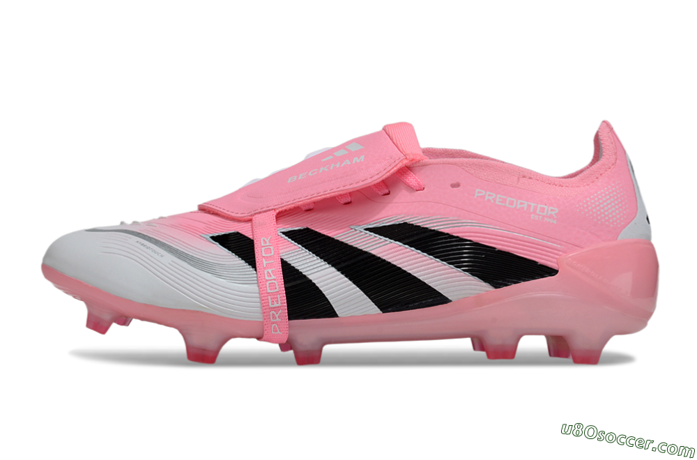 Adidas Predator 25 Foldover Tongue FG Firm Ground Soccer Cleats - Pink/White/Black 2