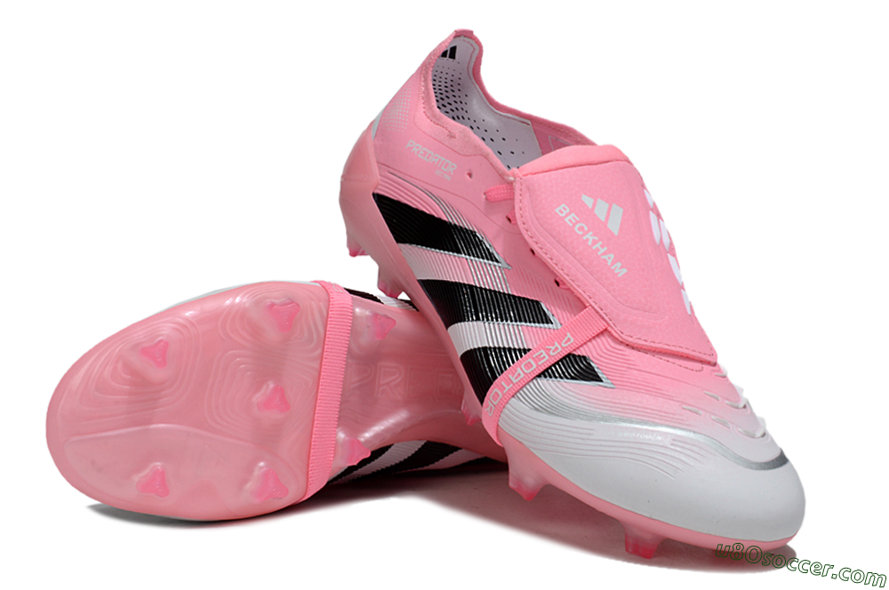 Adidas Predator 25 Foldover Tongue FG Firm Ground Soccer Cleats - Pink/White/Black 3