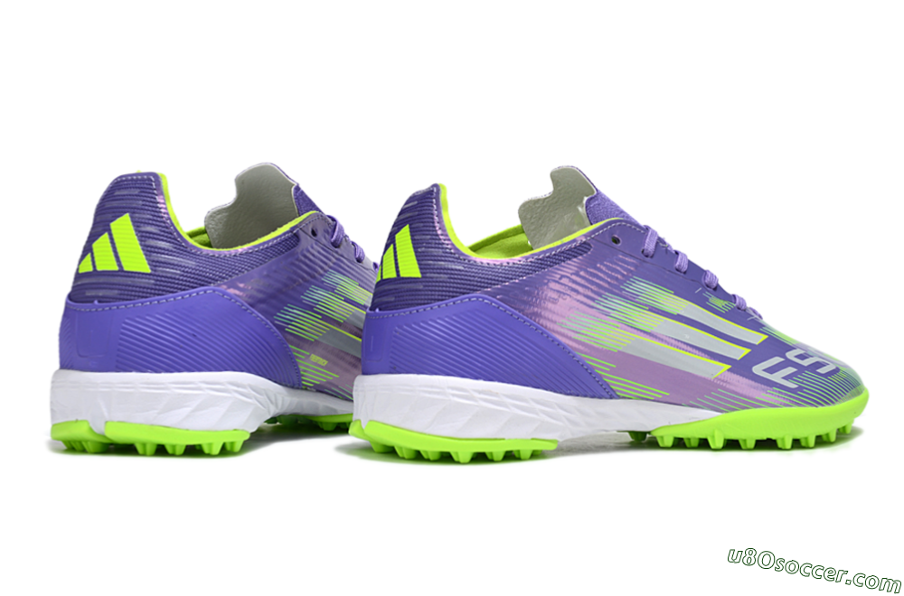 Adidas F50 Pro TF Artificial Turf Soccer Shoes - Purple/Yellow/Silver 7