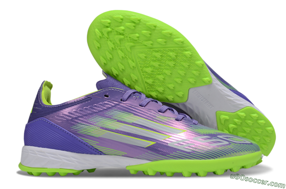 Adidas F50 Pro TF Artificial Turf Soccer Shoes - Purple/Yellow/Silver 1