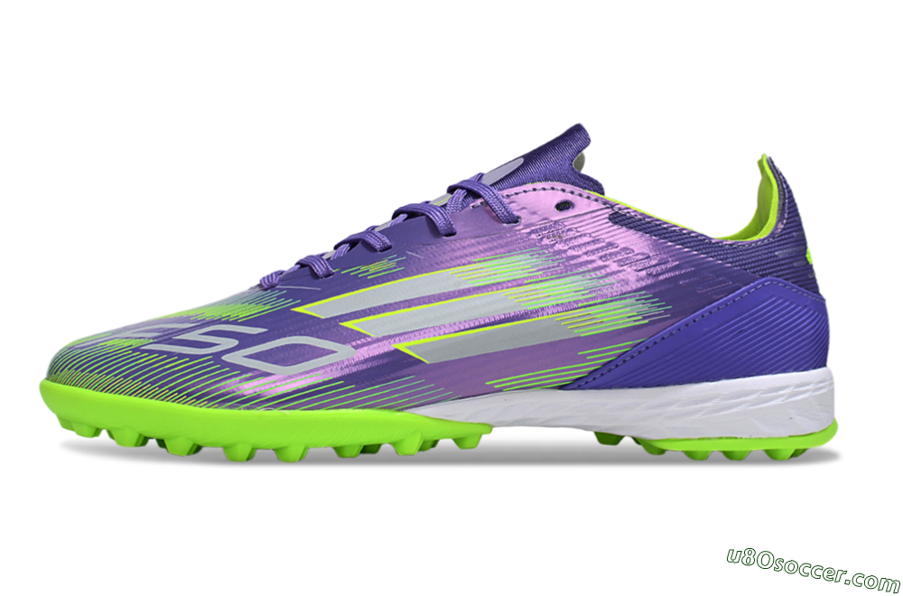Adidas F50 Pro TF Artificial Turf Soccer Shoes - Purple/Yellow/Silver 2