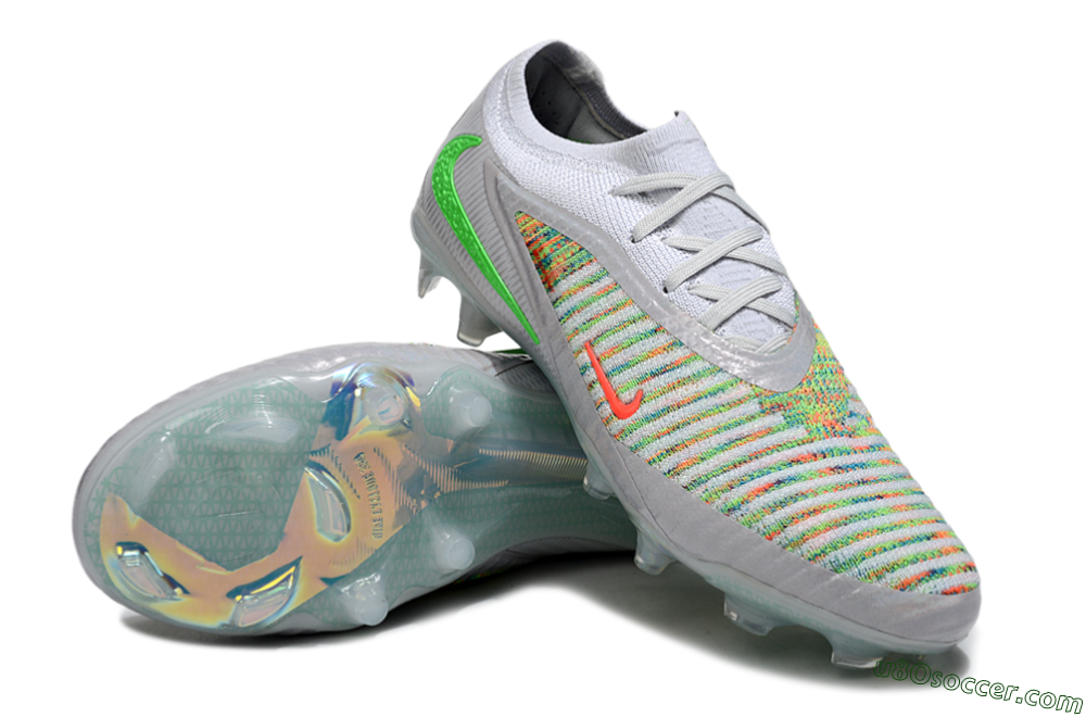 Nike Phantom 6 Low Elite FG Firm Ground Soccer Cleats - White/Red/Yellow 4