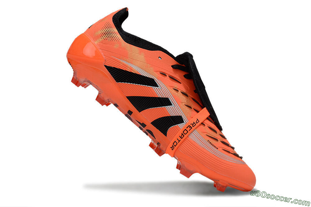 Adidas Predator 25 Foldover Tongue FG Firm Ground Soccer Cleats - Red/Black/White 4