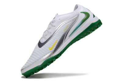 Nike Phantom 6 Low Elite TF Artificial Turf Soccer Shoes - White/Silver/Yellow