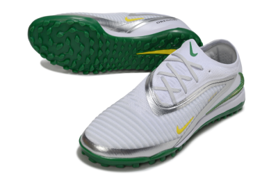 Nike Phantom 6 Low Elite TF Artificial Turf Soccer Shoes - White/Silver/Yellow