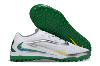 Nike Phantom 6 Low Elite TF Artificial Turf Soccer Shoes - White/Silver/Yellow
