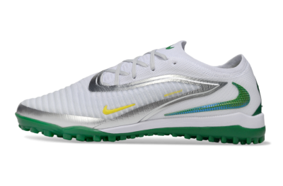 Nike Phantom 6 Low Elite TF Artificial Turf Soccer Shoes - White/Silver/Yellow