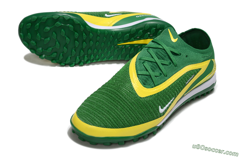 Nike Phantom 6 Low Elite TF Artificial Turf Soccer Shoes - Green/Yellow/White 3