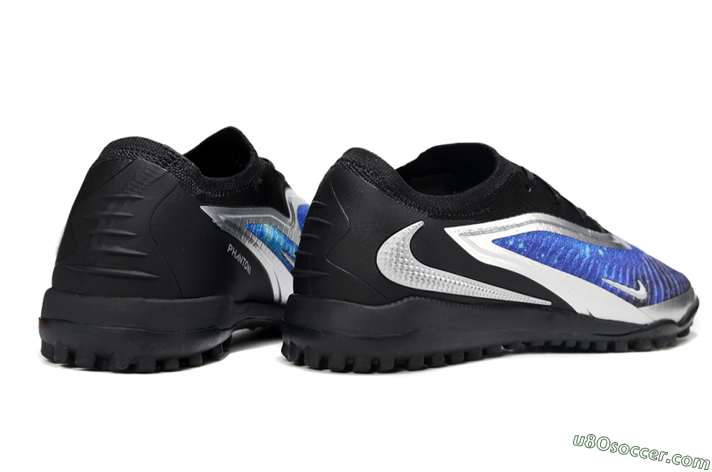 Nike Phantom 6 Low Elite TF Artificial Turf Soccer Shoes - Blue/Silver/Black 6
