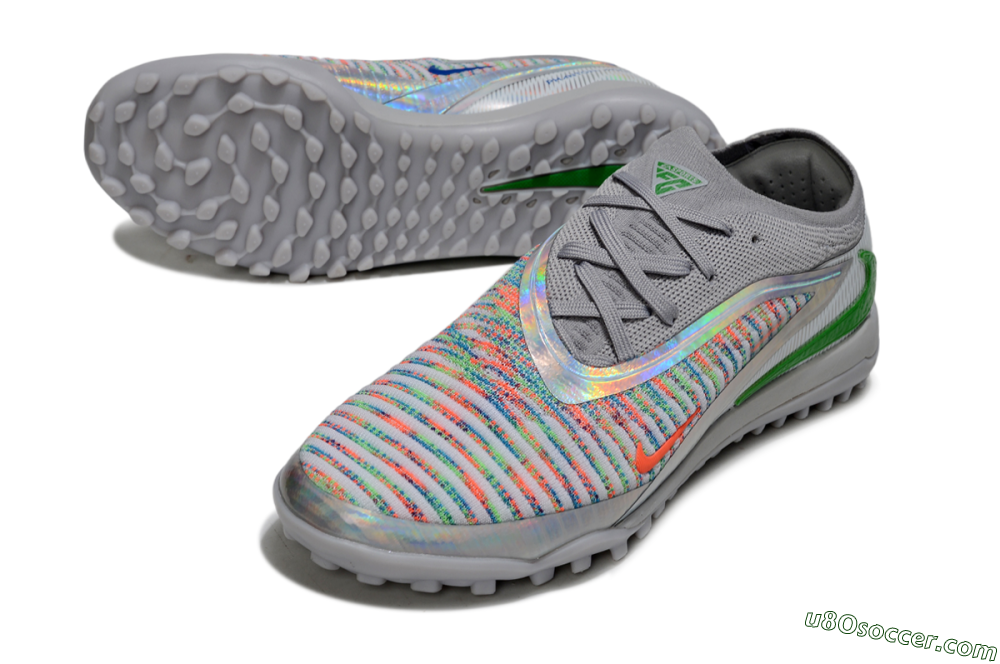 Nike Phantom 6 Low Elite TF Artificial Turf Soccer Shoes - Grey/Silver/Yellow 3
