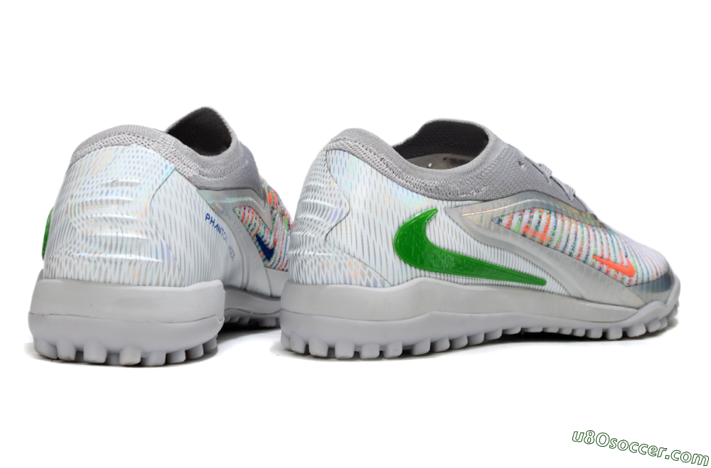 Nike Phantom 6 Low Elite TF Artificial Turf Soccer Shoes - Grey/Silver/Yellow 6