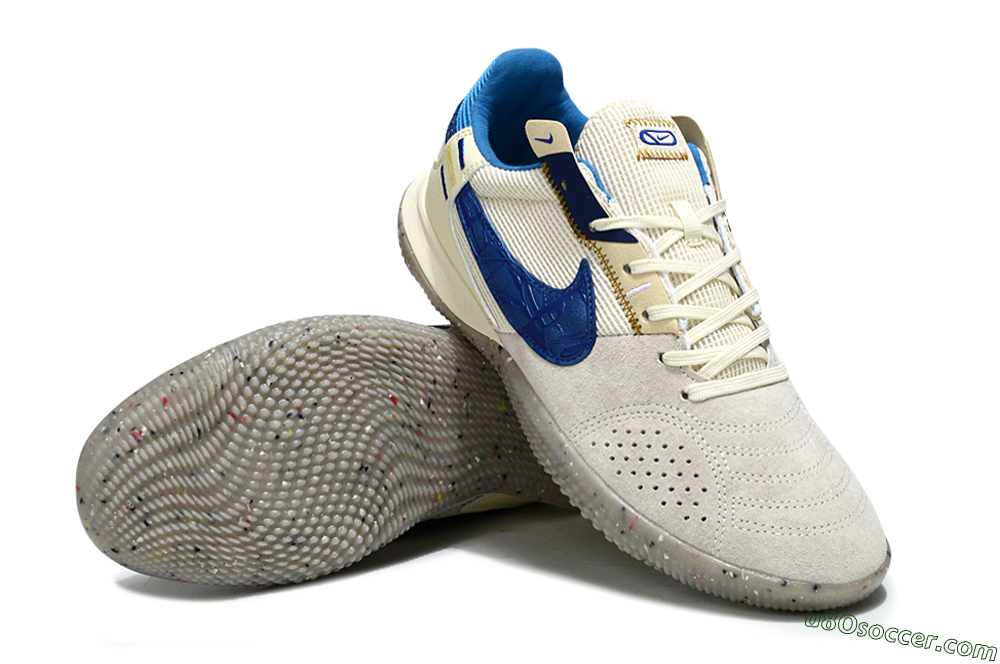Nike Street Gato IC Indoor & Futsal Soccer Shoes - Grey/Beige/Blue 3