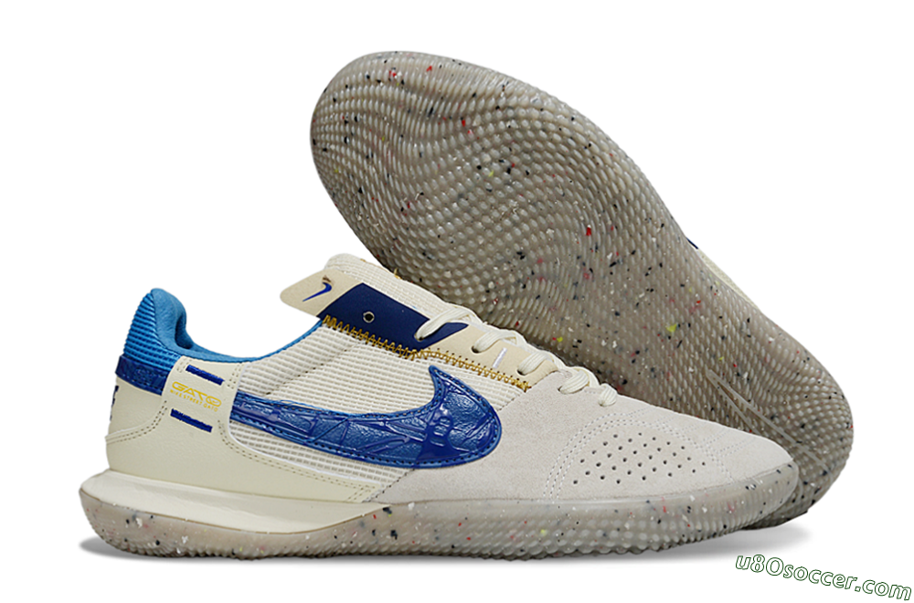 Nike Street Gato IC Indoor & Futsal Soccer Shoes - Grey/Beige/Blue 1