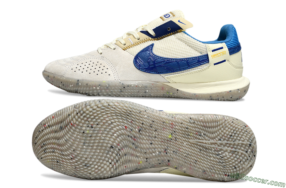 Nike Street Gato IC Indoor & Futsal Soccer Shoes - Grey/Beige/Blue 0