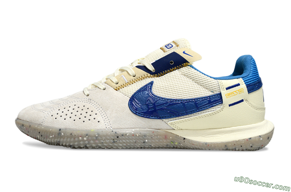 Nike Street Gato IC Indoor & Futsal Soccer Shoes - Grey/Beige/Blue 2