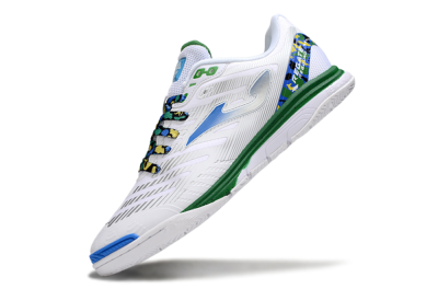 Joma Top Flex IC Indoor & Futsal Soccer Shoes - White/Silver/Blue