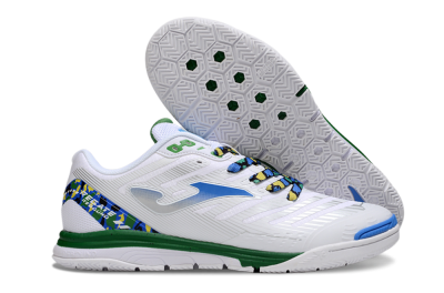 Joma Top Flex IC Indoor & Futsal Soccer Shoes - White/Silver/Blue