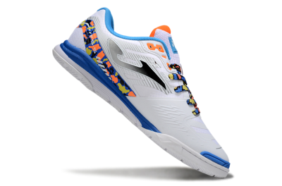 Joma Top Flex IC Indoor & Futsal Soccer Shoes - White/Silver/Blue