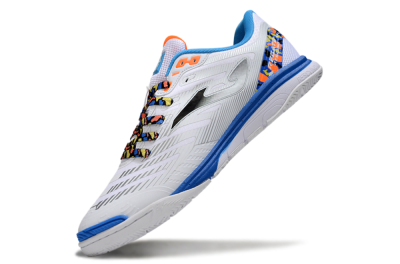 Joma Top Flex IC Indoor & Futsal Soccer Shoes - White/Silver/Blue