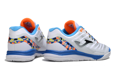 Joma Top Flex IC Indoor & Futsal Soccer Shoes - White/Silver/Blue