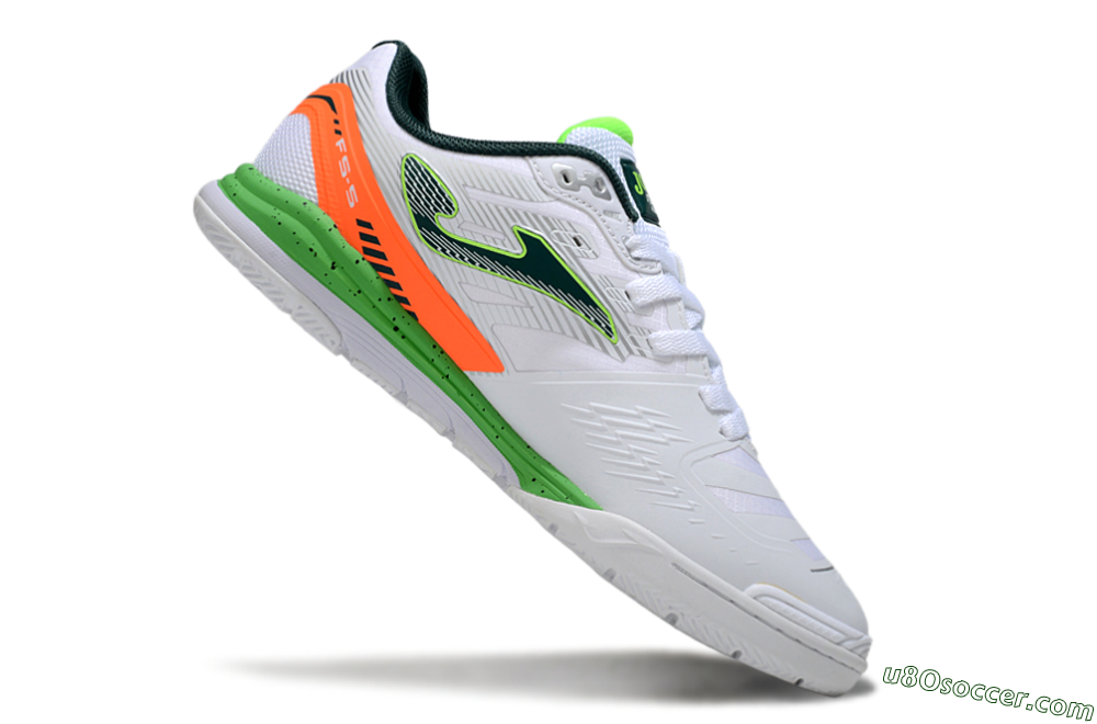Joma Top Flex IC Indoor & Futsal Soccer Shoes - White/Yellow/Red 4
