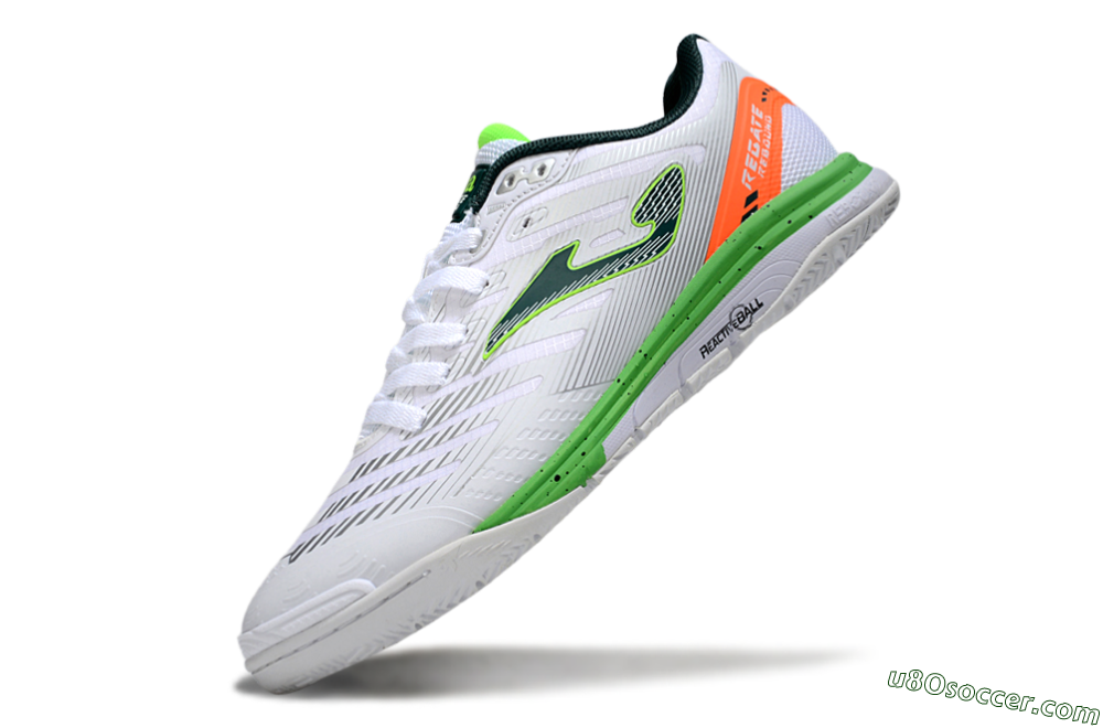 Joma Top Flex IC Indoor & Futsal Soccer Shoes - White/Yellow/Red 5