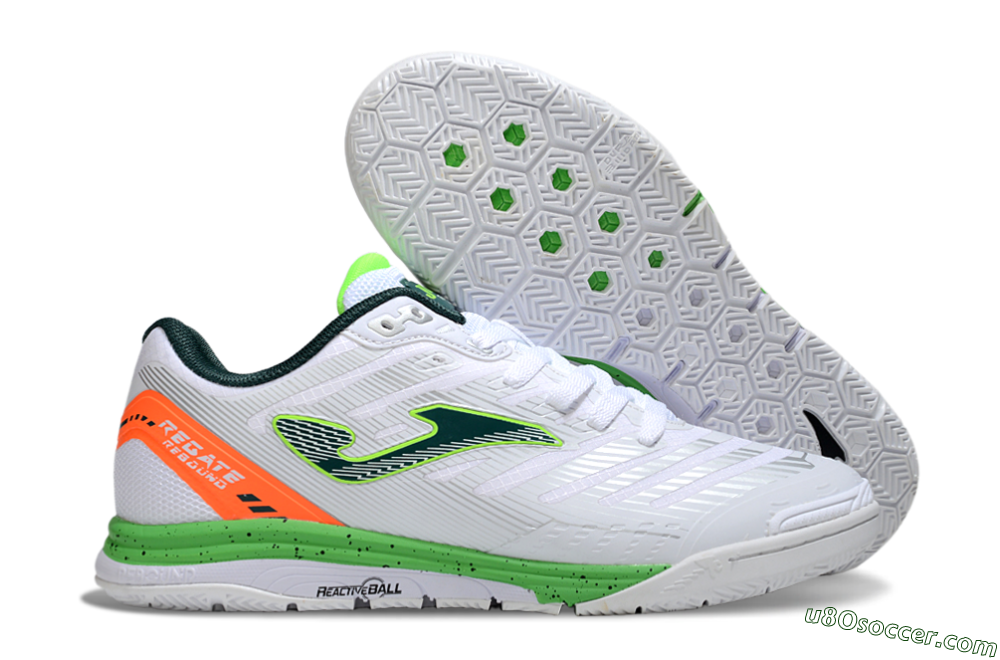 Joma Top Flex IC Indoor & Futsal Soccer Shoes - White/Yellow/Red 1