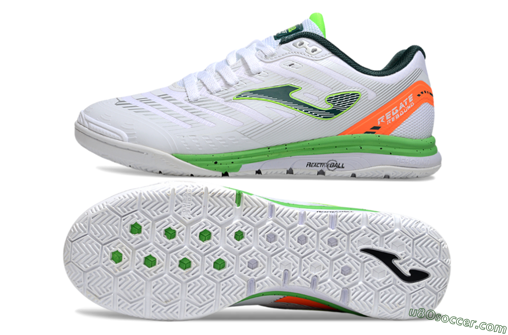 Joma Top Flex IC Indoor & Futsal Soccer Shoes - White/Yellow/Red 0